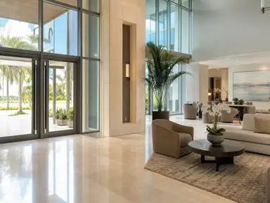 Condominium lobby with amenity seating
