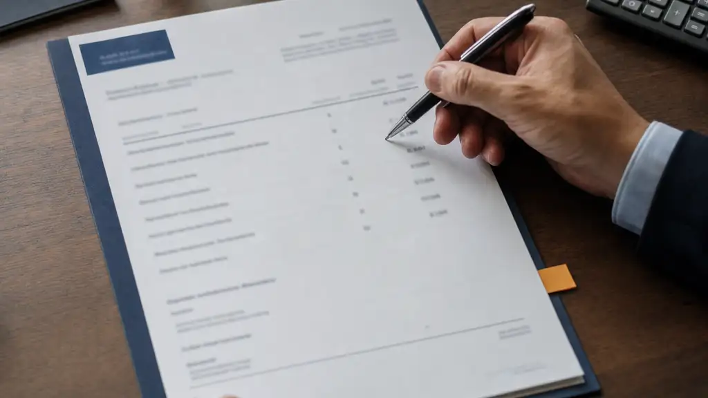 Printed cleaning scope and proposal laid out on a conference table for review